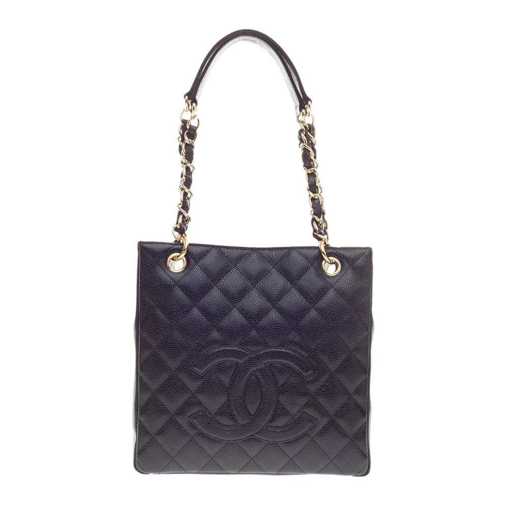 CHANEL Grand Shopping Tote GST Bag Black Caviar with Silver Hardware 2010   Chelsea Vintage Couture