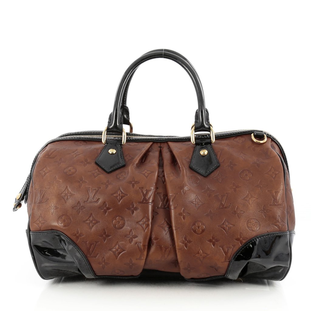 Louis Vuitton Limited Edition Brown Embossed Calfskin Monogram Stephen Bag