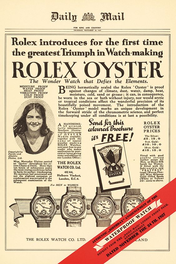 ”Rolex Oyster Daily Mail Ad