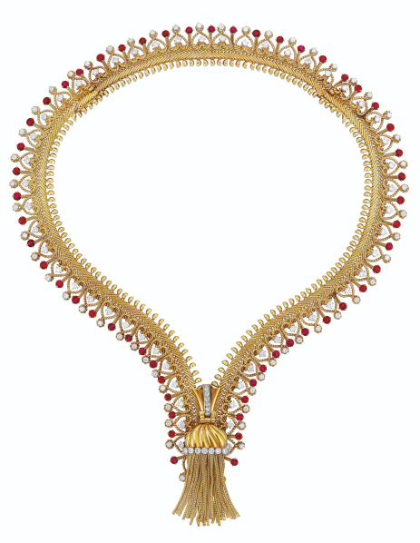 Ruby & Diamond Zip Necklace