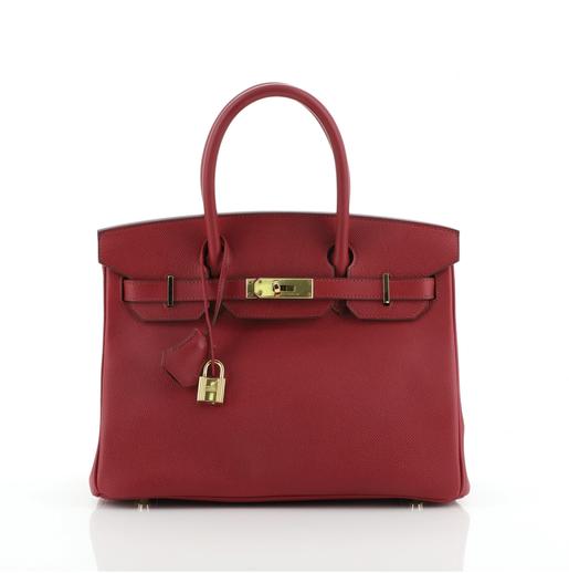 “Hermès Birkin Handbag Rubis Epsom with Gold Hardware 30