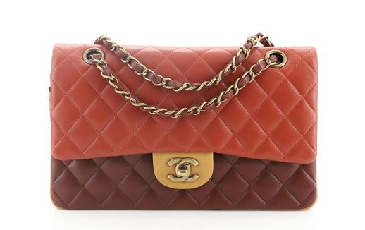 Chanel Tricolor Classic Double Flap Bag Quilted Lambskin Medium