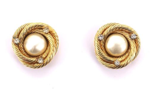 Chanel Vintage Round Clip-On Earrings