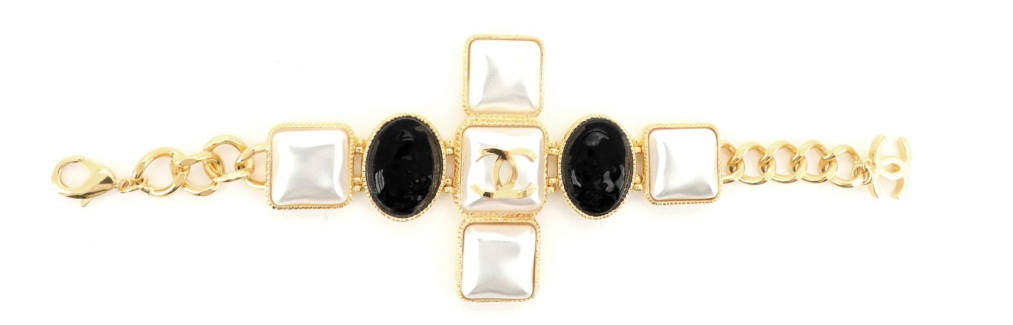 Chanel CC Cross Bracelet Metal with Cabochons