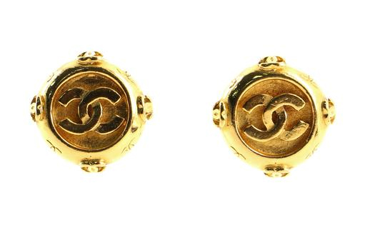Chanel Medallion Clip On Earrings