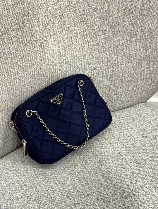 Prada Textured Camera Bag in Blue