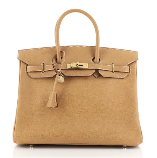 Hermès Birkin vintage designer handbag, brown vachee liegee