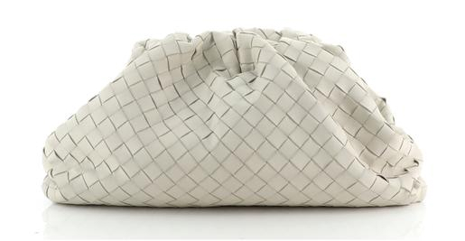The Pouch by Bottega Veneta, White Intrecciato Leather