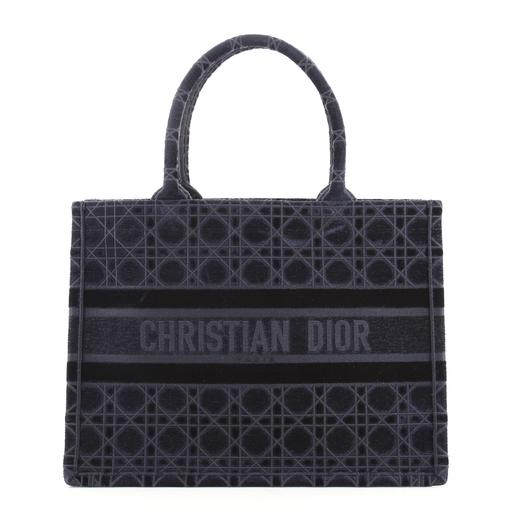 Christian Dior Book Tote in Velvet Cannage Embroidery