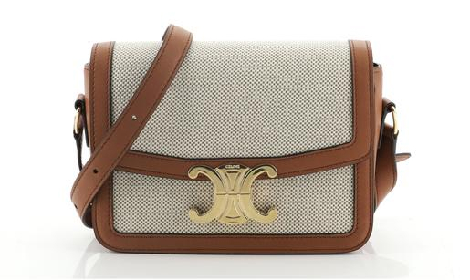 The Celine Triomphe shoulder bag in sturdy canvas