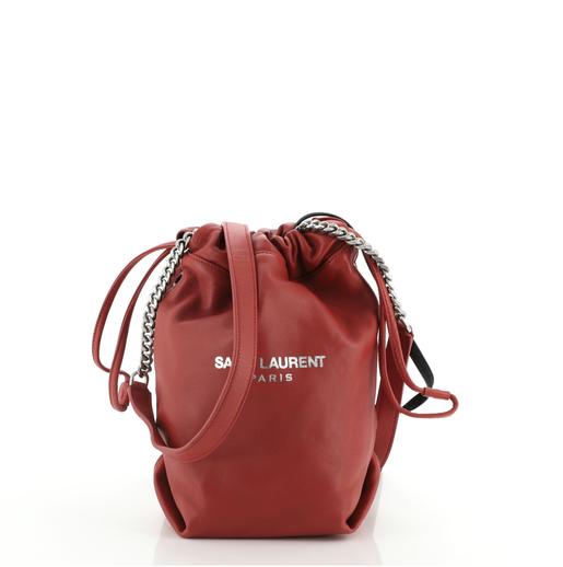 Yves Saint Laurent Red Vintage Leather Bucket Bag