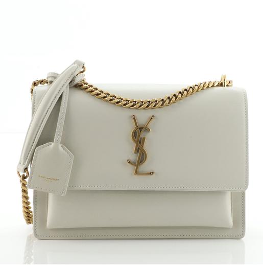 IetpShops GB - From hair and makeup to her Saint Laurent outfit - White ' Envelope' shoulder bag Saint Laurent