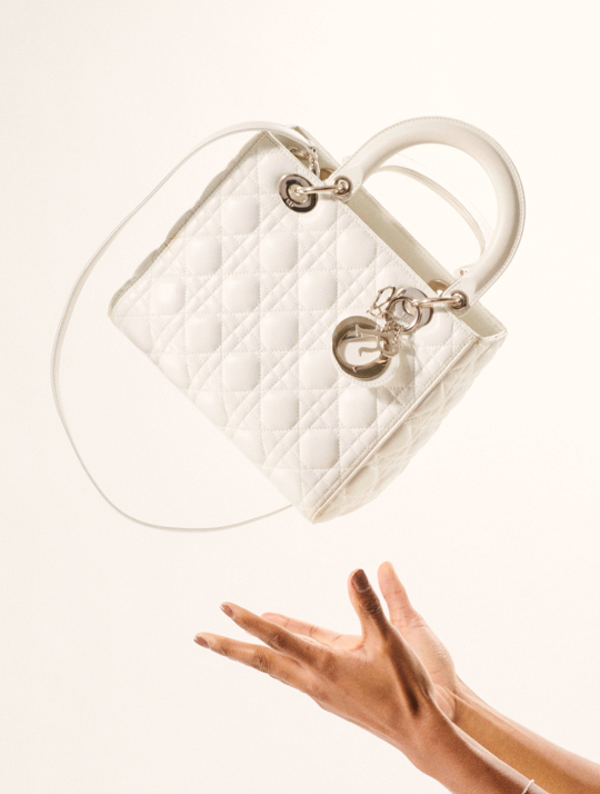Christian Dior White Python Medium Lady Dior Bag